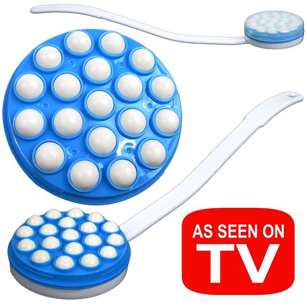 Lotion Applicator for Back – Long Handled Roll-On Dispenser and Handheld Back Massager – Wand for Applying Sunscreen, Cream, or Shower Gel by Remedy