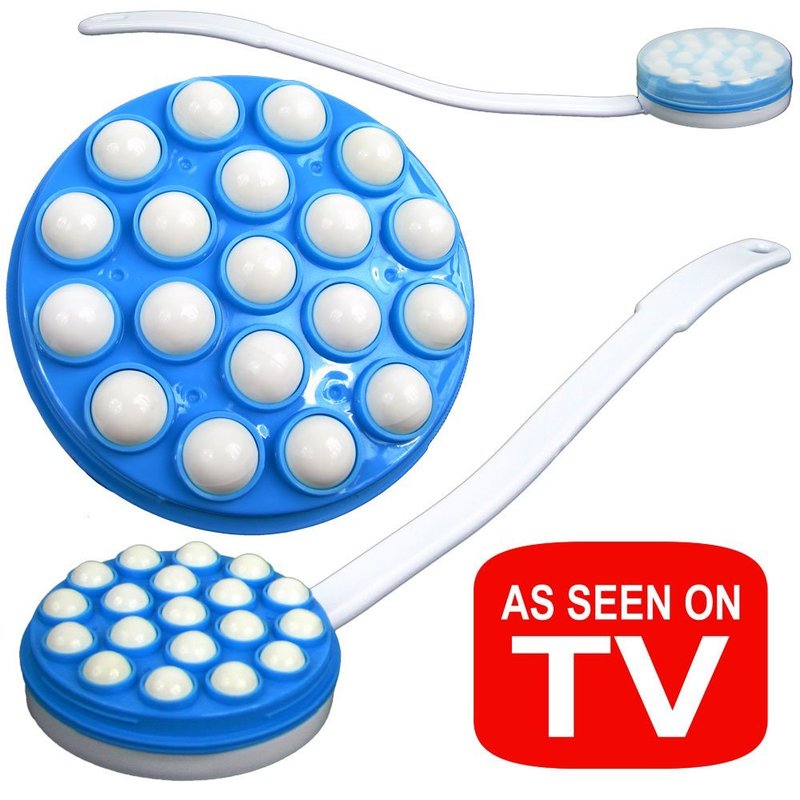 Lotion Applicator for Back – Long Handled Roll-On Dispenser and Handheld Back Massager – Wand for Applying Sunscreen, Cream, or Shower Gel by Remedy