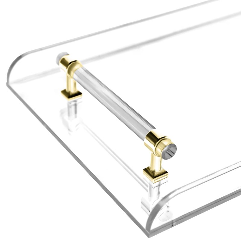 Bathtub Tray, 1 or 2 Person Bath and Bed Luxury Bathtub Caddy Tray Clear Acrylic Bathtub Caddy Tray with Gold Handles Accessories for Bath Tub, 31x9 Inch
