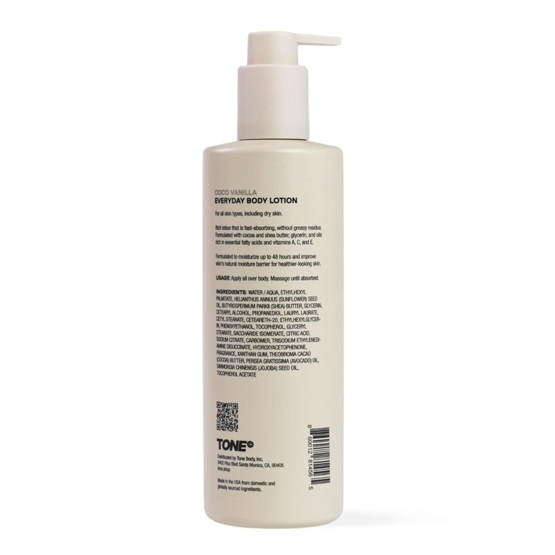 Everyday Body Lotion for Men & Women - Coco Vanilla, Fast Absorbing, Hydrating Formula with Shea Butter & Vitamin E | 12.2 oz