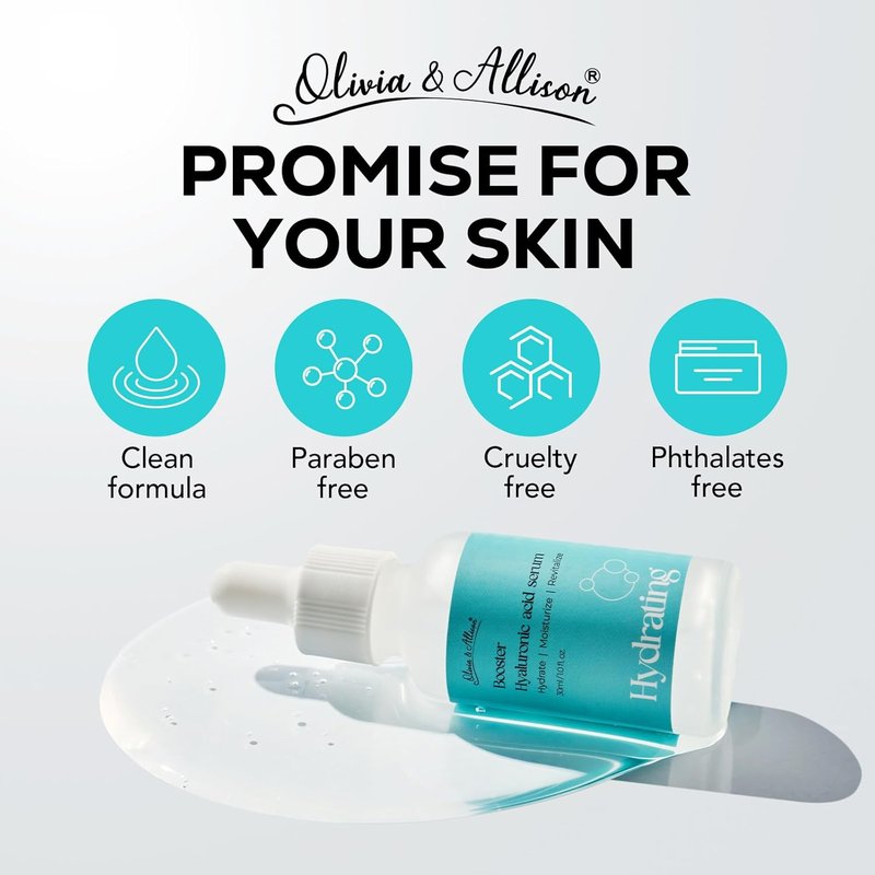 Hyaluronic Acid Serum - Hydrating Formula with Panthenol & Olive Leaf Extract | 1.0 fl oz