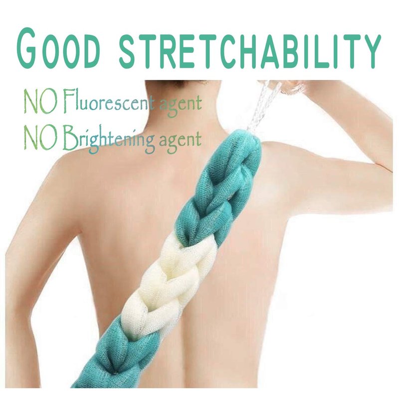 AARainbow 4 Packs Long Stretch Back Sponge with Rope Handles Back Scrubber Body Sponges for Bathing, Bath Shower Mesh Sponge Body Deep Cleaning for Men & Women (H-Gradient Color)