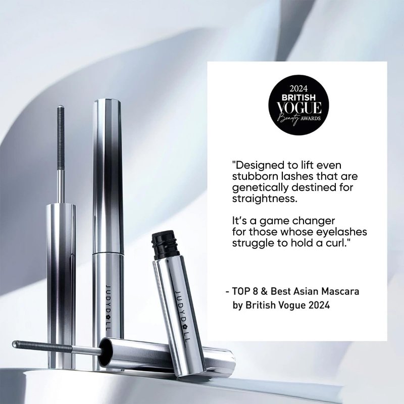 JUDYDOLL 3D Curling Eyelash Iron Mascara – Tubing Mascara with Ultra Fine Metal Wand, Contains Lengthening Fibers, Clump-Free&Smudge-Proof,Waterproof & Long-Lasting(6°Precision Design#01Black, 0.07oz)