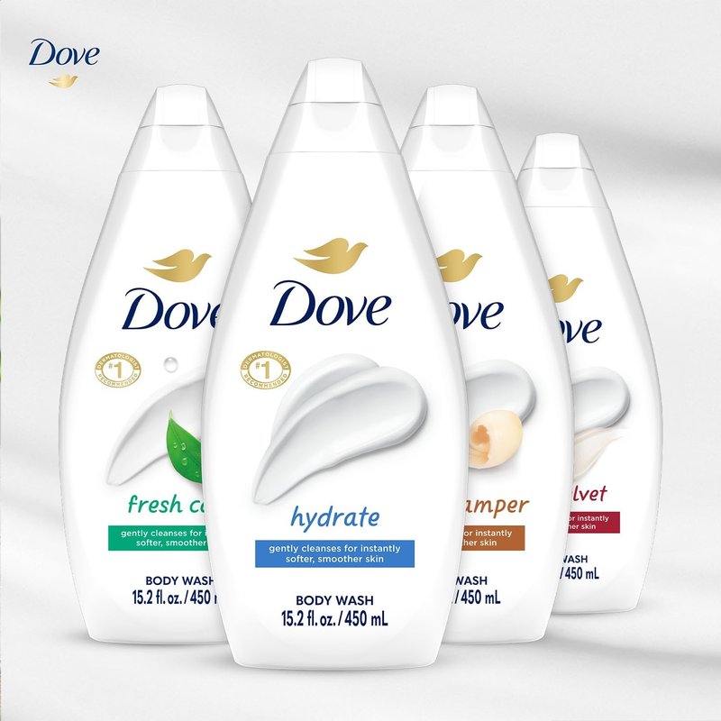 Dove Body Wash Variety Pack - Hydrating & Gentle Care | 6 x 15.2 Oz Bottles