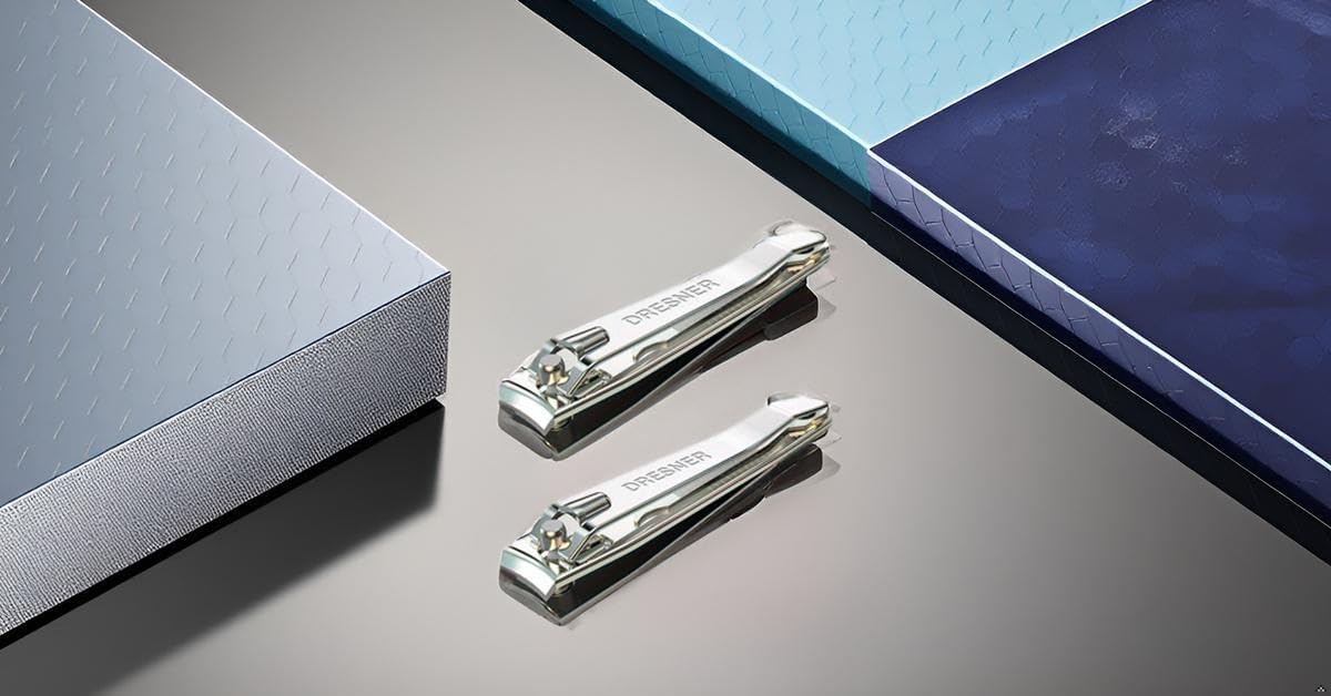 Skiennix Stainless Steel Nail Clippers Set - Professional Fingernail & Toenail Trimmers with Easy Press Lever | 2PCS