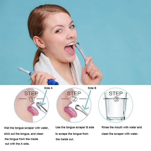 New Version Tongue Scraper Cleaner for Adults & Kids, Medical Grade Metal Tongue Brushes Set for Fresh Breath Dental Eliminate Bad Breath in Seconds (4 pcs)