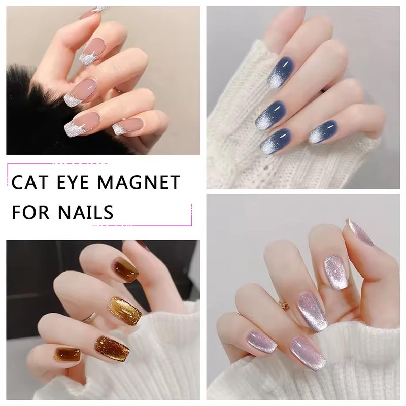DANNEASY 39pcs Cat Eye Nail Magnet Set Cat Eye Gel Nail Polish Magnet Cat Eye Magnetic Nail Polish Strong Nail Art Magnets Stick Multi-Function Manicure Tool for Nails Salon Accessories