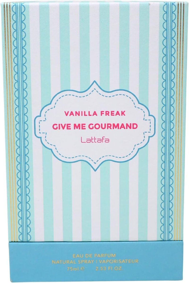 Lattafa Vanilla Freak Eau de Parfum, Give me Gourmand Collection, Unisex, Spray Form, 75ml, Vanilla Caramel Scent, Woody Notes, Long-lasting