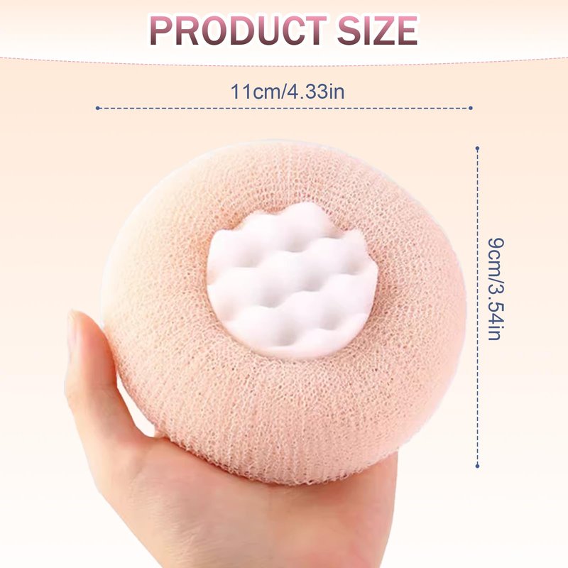 Super Soft Sunflower Suction Cup Bath Ball, 2026 New 2-in-1 Sunflower Bath Ball Exfoliating Bath Sponge Cleaning Brush, Mesh Sponge Pouf Loofah for Women Men Shower (Purple+Green)