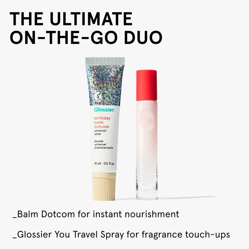 Glossier Balm Dotcom Hydrating Lip Balm - Universal Salve, Up to 12Hr Moisture - Lanolin, Beeswax & Castor Oil for Dry Lips, Cuticles & Skin - Birthday, Clear Soft Shimmer, 15ml