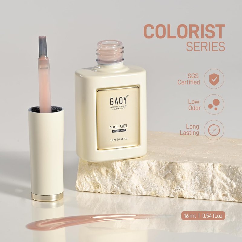 GAOY Nude Jelly Gel Nail Polish, 16ml Sheer Translucent Netural Soak Off Gel Polish, UV Light Cure for Nail Art DIY at Home, 2983 Pink Ripples