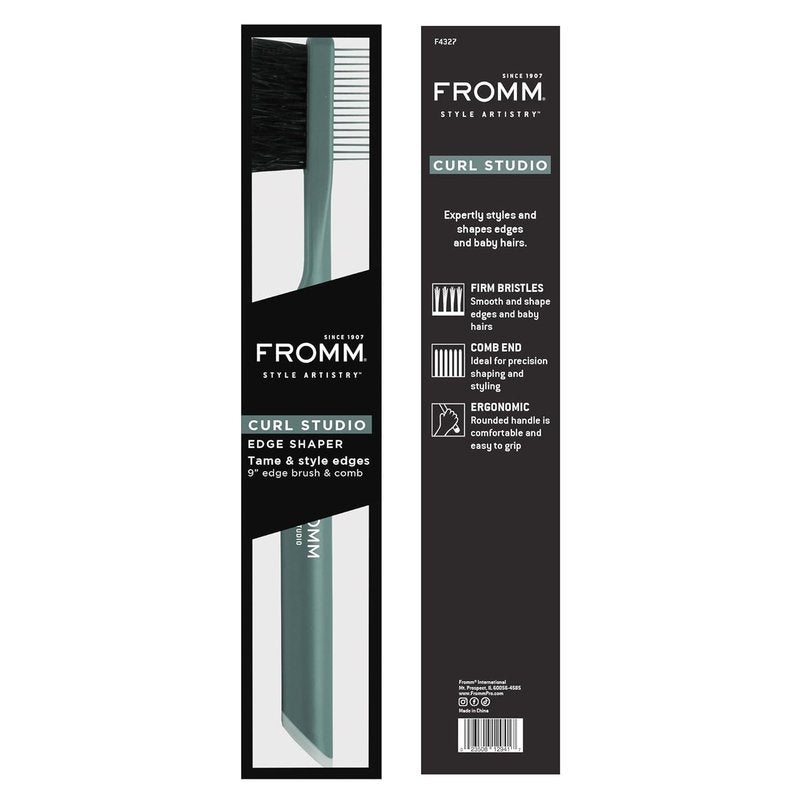 Fromm Professional Curl Studio 9" Edge Brush - Tame, Style, and Smooth Baby Hairs Effortlessly