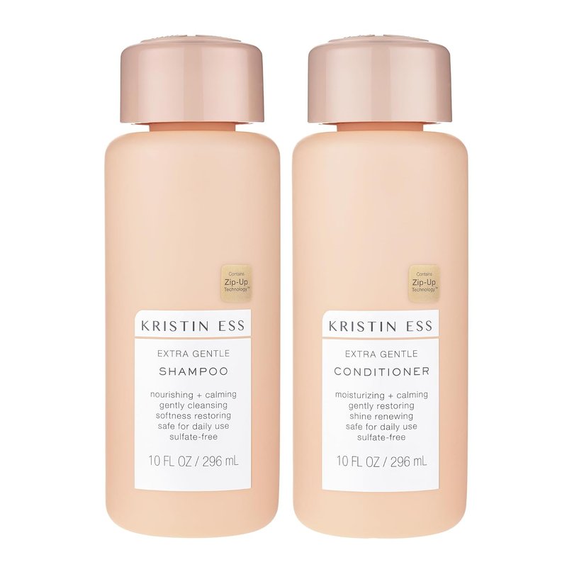 Kristin Ess Extra Gentle Shampoo & Conditioner Bundle | Nourishing for Sensitive Skin & Scalp, Vegan, Sulfate-Free, 2-Piece Set