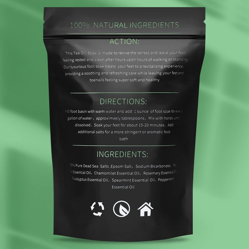 Tea Tree Oil Foot Soak - Epsom Salt Pedicure Spa for Toenail Fungus, Odor & Itch Relief | 16 oz