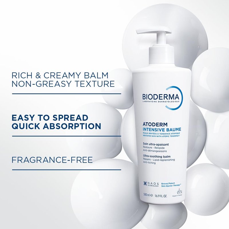 Bioderma Atoderm Intensive Balm - Hydrating Moisturizer for Dry, Atopic Skin | Fragrance-Free, Non-Greasy Face & Body Care