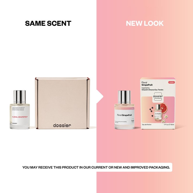 Dossier Floral Grapefruit Eau de Parfum | Inspired by Chance Eau Tendre | Long-Lasting Feminine Fragrance - 1.7 fl oz (50ml)