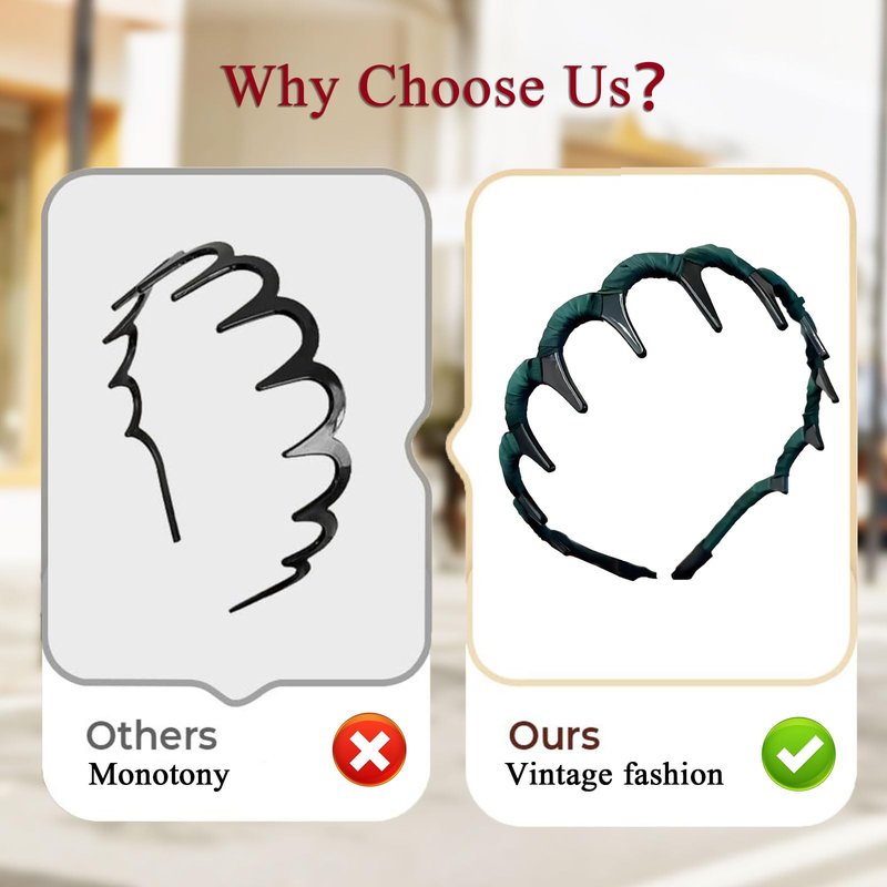 5Pcs Zig Zag Headbands,Retro High Skull Headband,New U Shape Fashion Tooth Hair Comb Headband,Vintage High Cranium Headbands,Hairs Bands with Teeth Hoop For Women and Girls,Girls Hair Accessories