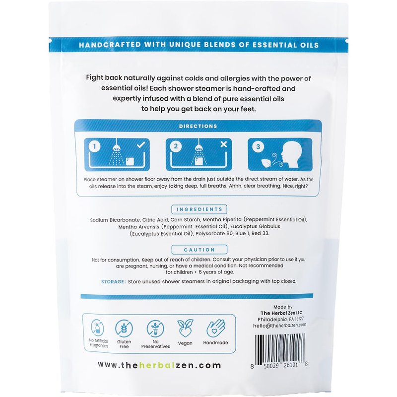 Cold Kicker Shower Steamers Aromatherapy for Relief - USA Made - Peppermint & Eucalyptus Shower Bomb Tablets – Valentines Day Gift for Her and Him – Soothing Natural Essential Oils (10 Pack)