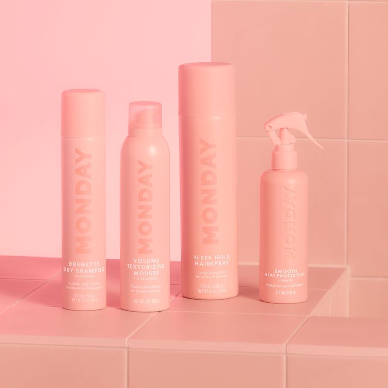Monday Haircare Volume Texturizing Mousse - Hydrolyzed Collagen for Instant Texture & Volume, 7 oz (Pack of 2)