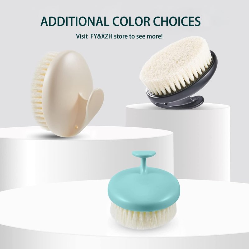 Dry Brushing Body Brush for Lymphatic Drainage & Exfoliation, Strong Grip for Deep Cleansing & Smooth Skin, Body Scrubber with Comfortable Bristles, Cream White