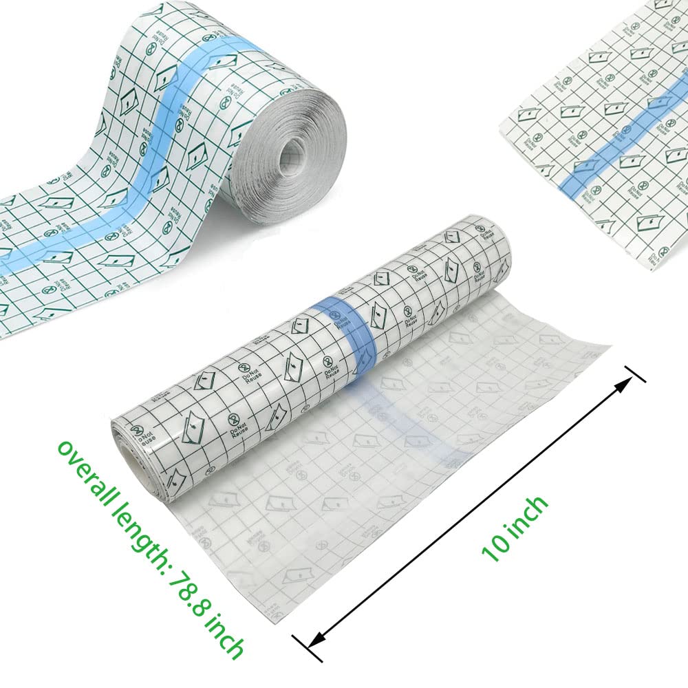 Tattoo Aftercare Bandage Roll 10" x 2 Yard - Waterproof Transparent Film for Tattoo Initial Healing and Skin Repair Adhesive Tattoo Supply Wrap