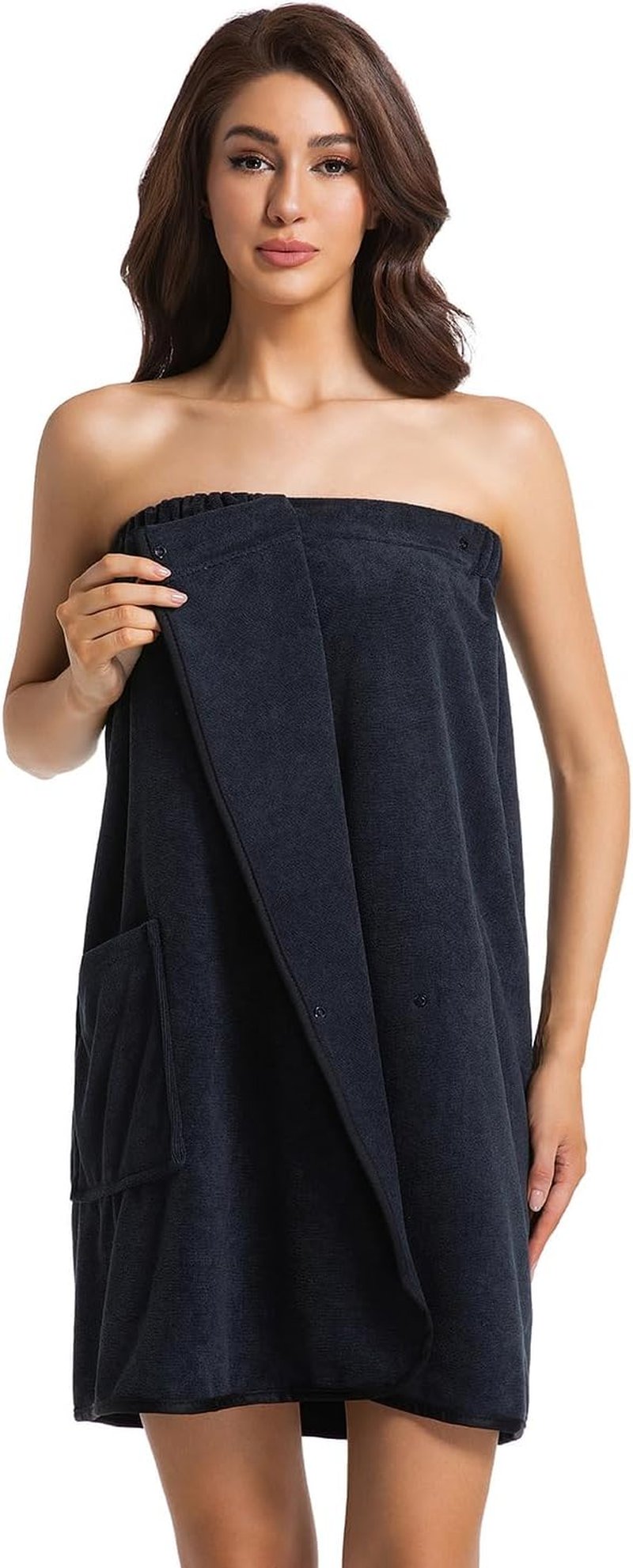 Women's Towel Wrap Bath Robe - Lightweight Spa Body Wrap with Adjustable Snap Closure | Perfect for Showers