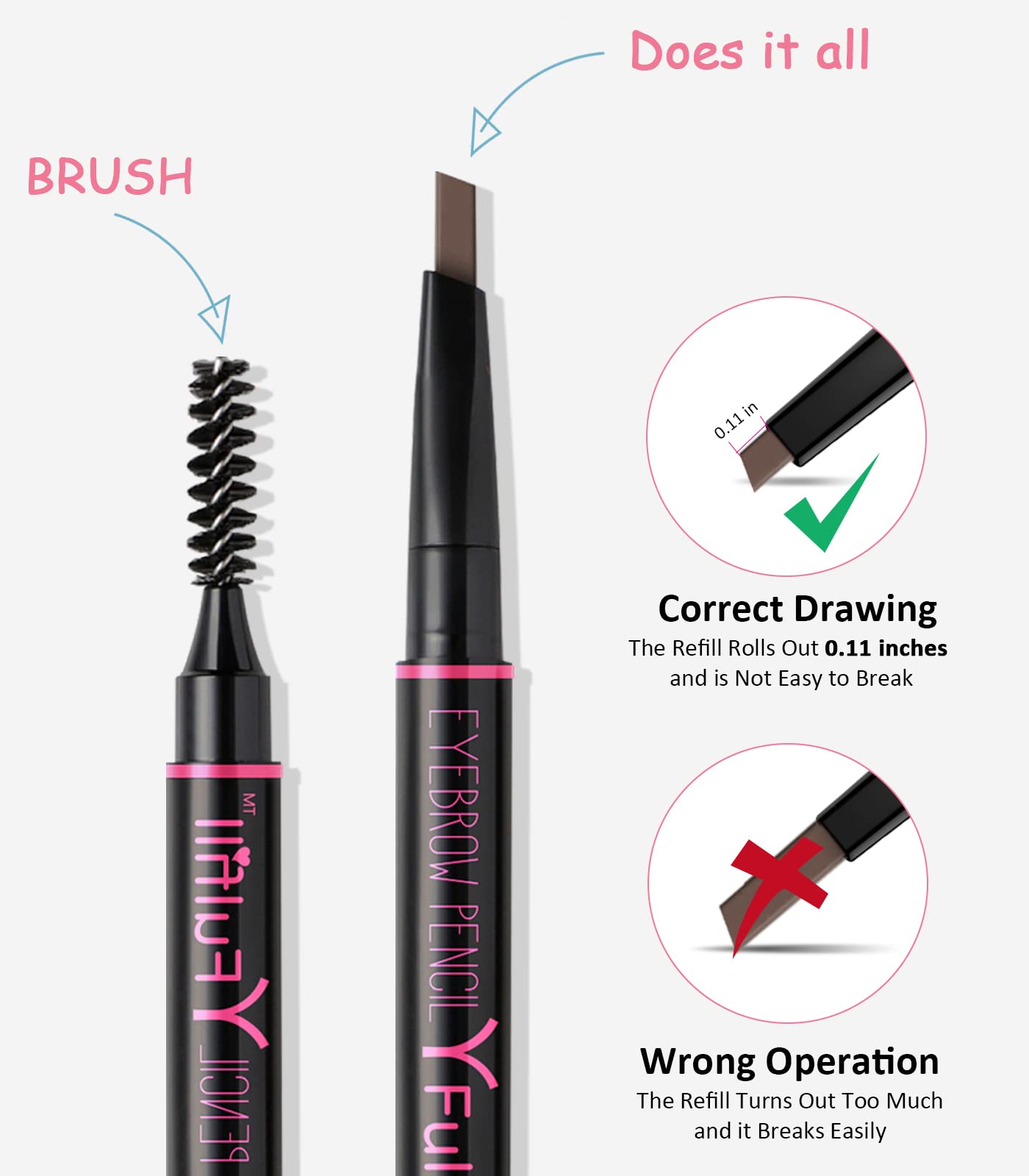 Yfulfill Light Brown Eyebrow Pencil Waterproof for Women - Eye Brow Makeup Pen