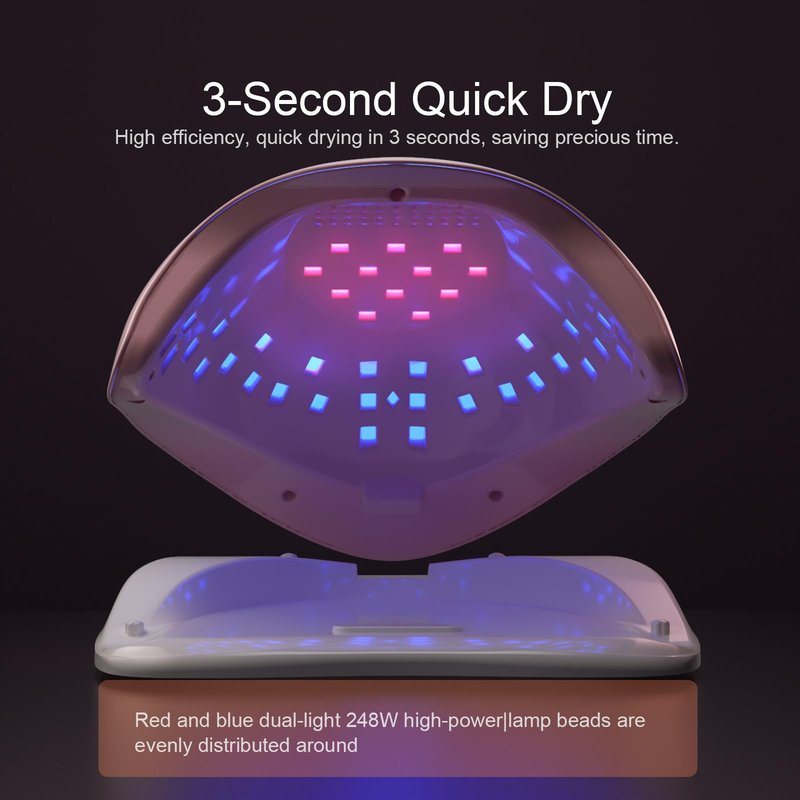 LVAINIT Pink UV LED Nail Lamp – Elegant Touch Screen Nail Dryer with 4 Timer Settings, Detachable Base & Dual Light Beads for Quick Gel Polish Curing – Salon-Quality Manicure at Home