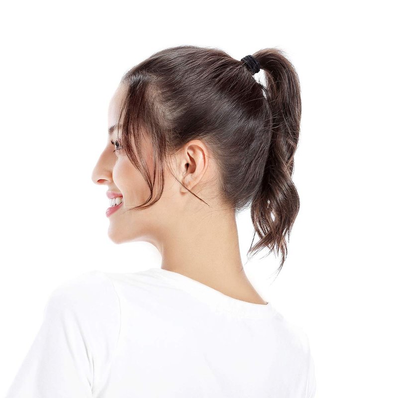 AwEx Hair Ties, Large Black: 50 PCS, 4 mm Thick, 170 mm Circumference, No Metal, Ouchless, Non-Tangle, Non-Pull - Great for Thick, Curly, Wavy Hair