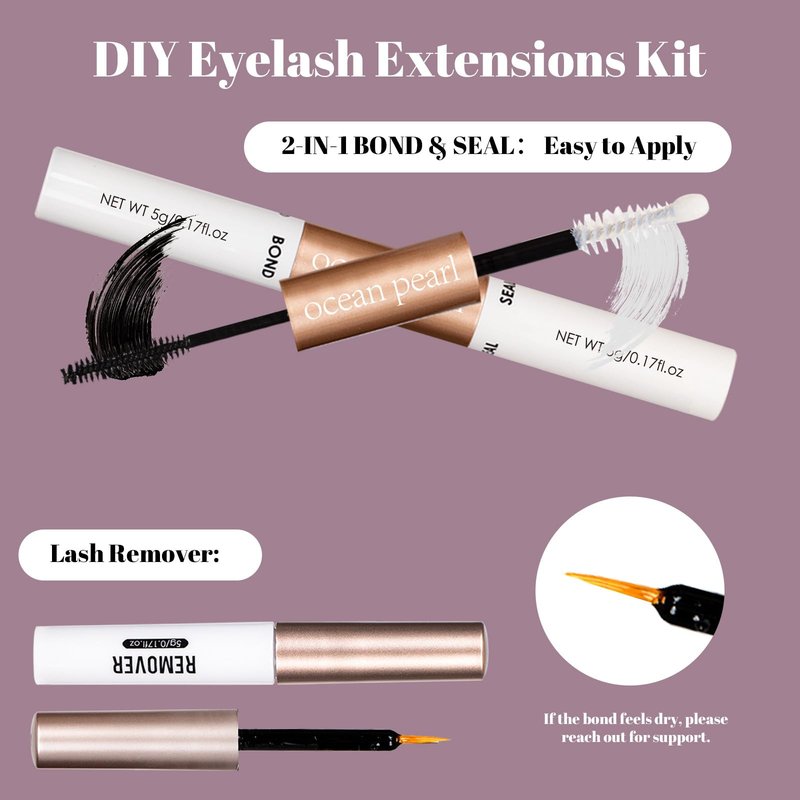 Ocean Pearl Lash Clusters 320pcs 3D Thick Lash Clusters kit 60D+80D Lashes,Eyelashes,Lash Extension Kit,Eyelash Clusters with lash adhesive+sealer+remover+tweezers,Lashes Clusters Eyelash Extensions