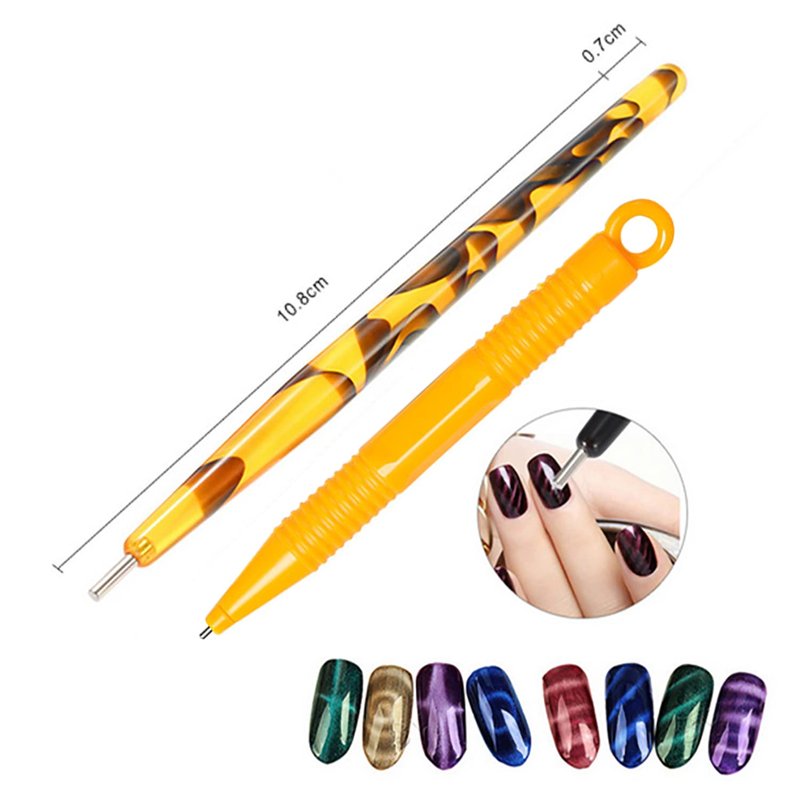JERCLITY 10 Pcs Cat Eye Magnet for Nails Double-head Flower Design Nail Magnet Pens Magnet Stick Multi-Function Magnet Board 3D Magnetic for Cat Eye Gel Polish DIY Nail Art