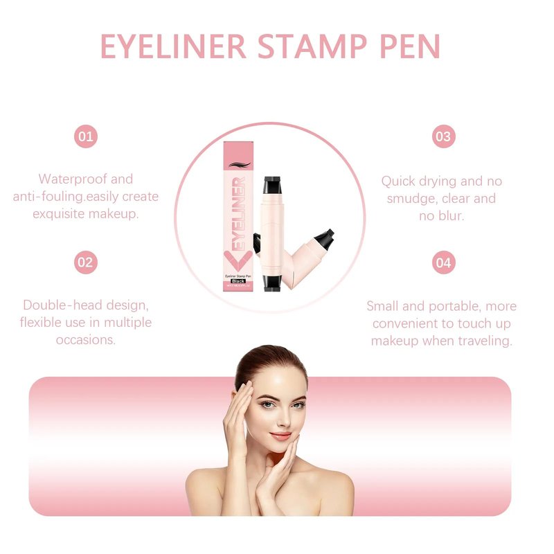 Rotating Eyeliner Stamp Pen, 2026 New Foldable Winged Gel Set for Perfect Cat Eye, Waterproof Smudge-Proof Quick Dry Wingliner Wing Eyeliner Stamp for Beginners (Black)