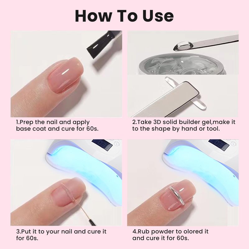 BUTIBBJA Solid Builder Gel For Nails, Clear, Nail Art for 3D Sculpting Gel Sock Off UV LED with Silicone Mold Salon DIY at Home,16g/0.56oz