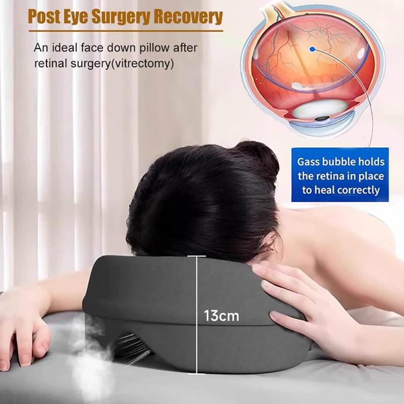Fcare Face Down Pillows Massage After Surgery Post Eye Surgery, Pillow for Bed Headrest Prone Down Sleeping,Face Cradle,BBL Pillow Recovery & Removable Cover Grey