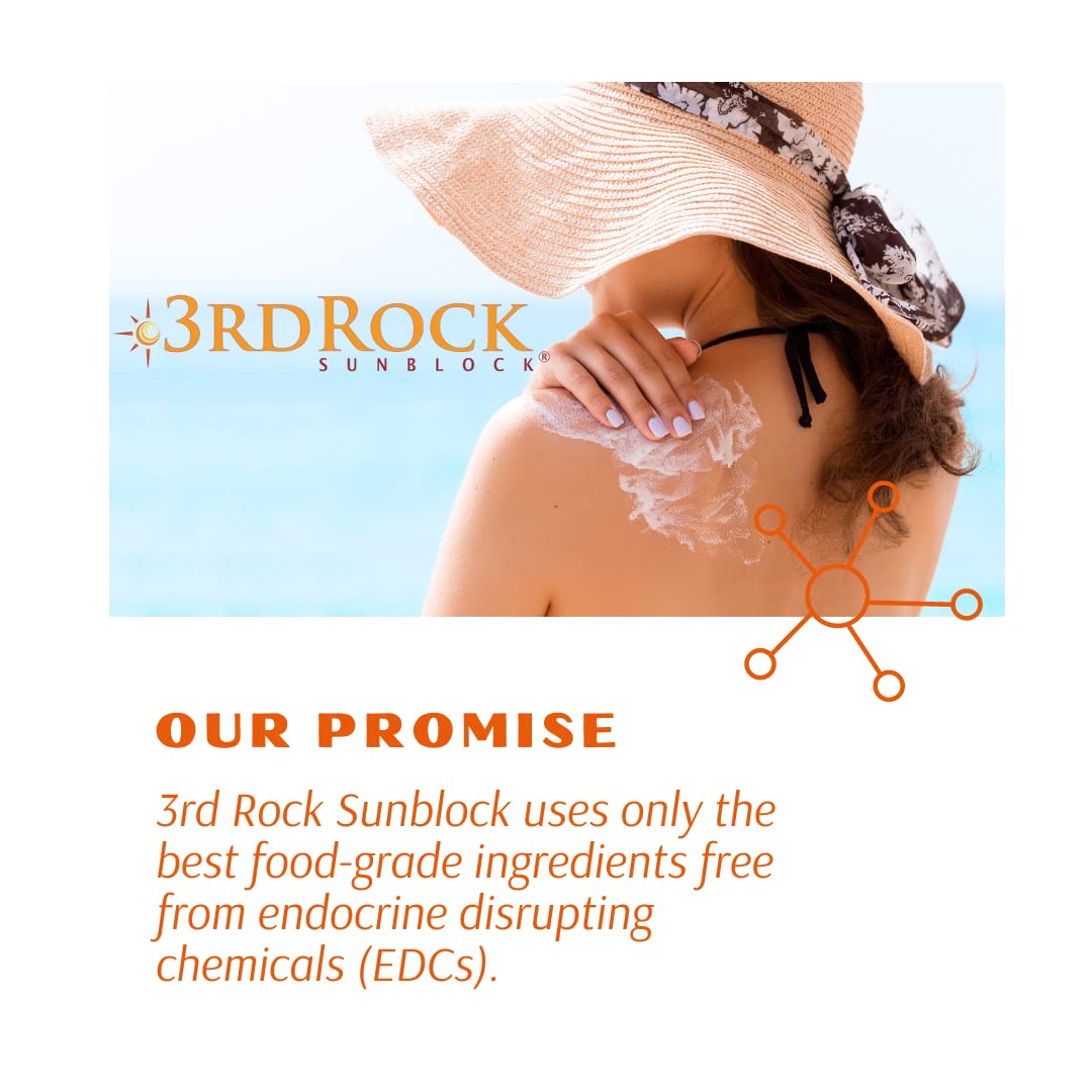 3rd Rock Sunblock SPF 35 Mineral Sunscreen Lotion β Zinc Oxide Broad Spectrum UVA/UVB Protection β Water Resistant Face & Body Moisturizer β Aromatherapeutic Essential Oils β 3.3 oz