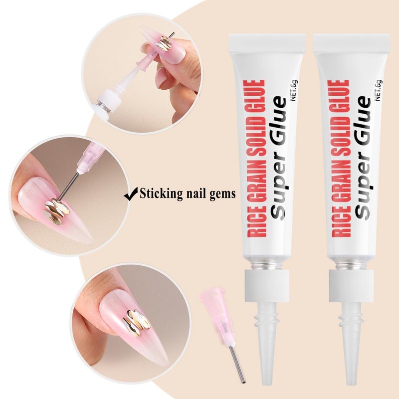 Strong Semi-Solid Nail Glue for Press-On Nails - Quick Drying Clear Gel | 6g x 2 PCS