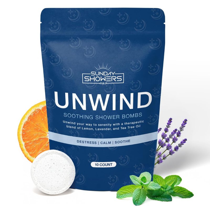 Unwind Shower Steamers Aromatherapy – 10 Pack Natural Shower Bombs with Lavender, Lemon, Orange & Menthol – Stress Relief, Relaxation & Deep Sleep – Spa Self Care Gifts for Women, Mom, Her