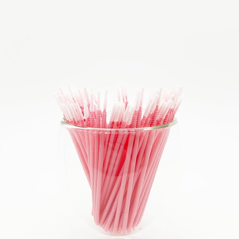 i-Laesh 200 pcs Microswabs for Eyelash Extensions - Long-tip Microbrush Applicators for Precision Eyelash Extensions - Ideal for Eye, Dental, and Personal Care - D-PINK (Pro Grip - Replacement)