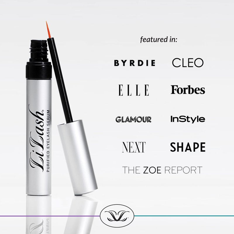 LiLash Purified Eyelash Serum for Longer & Fuller-Looking Lashes - Eyelash Enhancer, Safe for Use with Contacts, Lash Extensions, Sensitive Eyes - Vegan & Cruelty-free (2mL, 90-Day Supply)