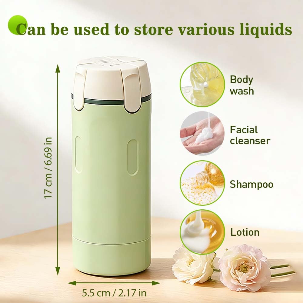 4 in 1 Travel Dispenser, 4 Pack 30ML Travel Bottles for Toiletries, Leak Proof Travel Size Containers, Portable Containers for Shampoo Lotion Conditioner Cream (White*2)