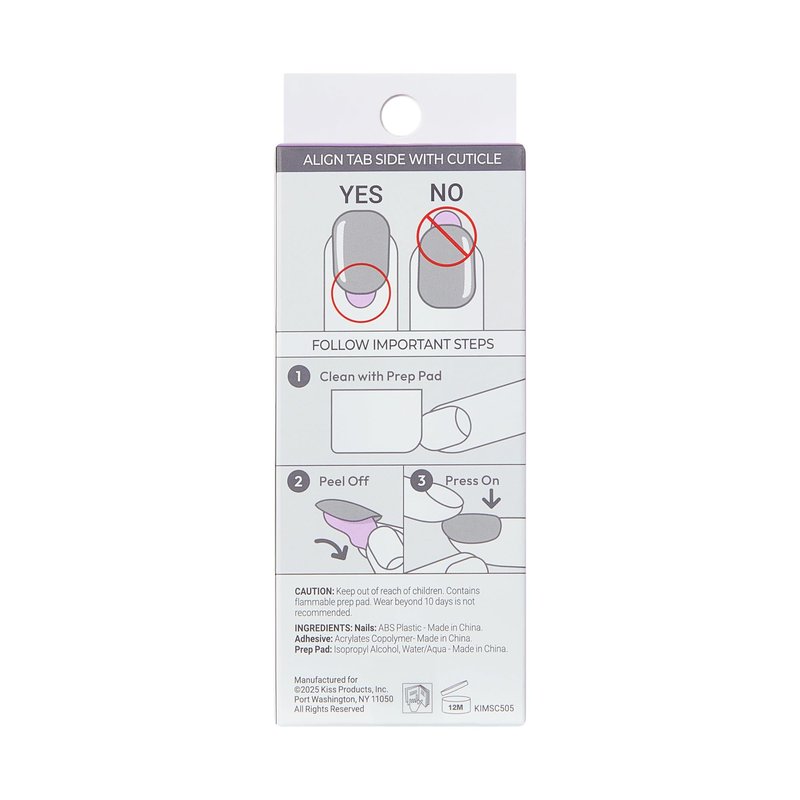Kiss Impress No Glue Mani Press On Nails, Design, 'Close to you', Pink, Short Size, Oval Shape, Includes 30 Nails, Prep Pad, Instructions Sheet, 1 Manicure Stick, 1 Mini File