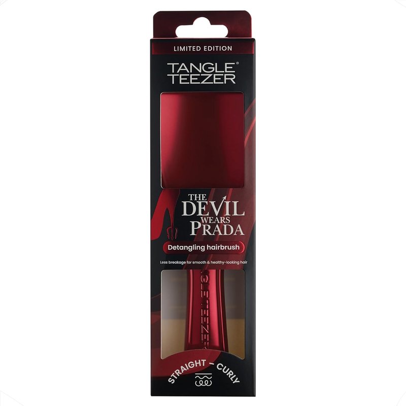 Tangle Teezer Mini Ultimate Detangler Brush - Red Metallic Travel Hair Brush for Straight to Wavy Hair