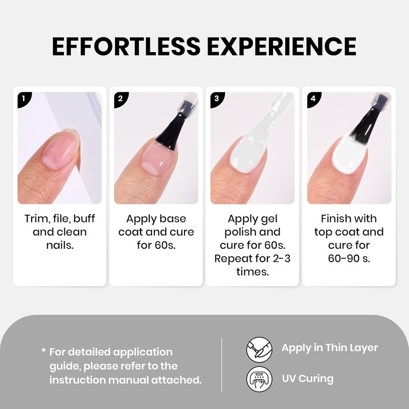 Beetles White Gel Nail Polish - 15ml Soak Off UV Gel for DIY French Manicure | Summer Colors