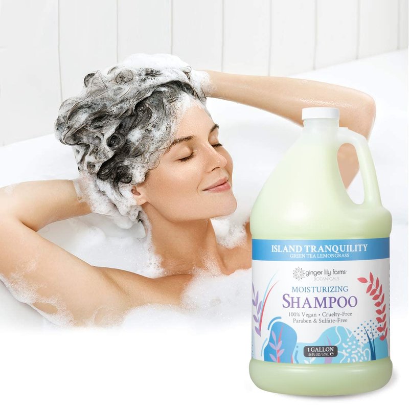 Ginger Lily Farms Moisturizing Shampoo - Island Tranquility Scent | Vegan & Cruelty-Free, 1 Gallon Refill
