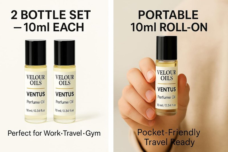 A.ventus Perfume Oil for Men – Inspired by Creed Aventus -Strong Long-Lasting Roll-On, Alcohol-Free Concentrated Fragrance Oil (Pack of 2, 10ml)
