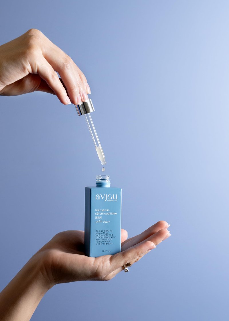Avjou Researche™ Scalp Serum – Thicker, Fuller-Looking Hair + Targets Visible Signs of Premature Greying – 3 Patented Ingredients – Backed by Cosmetic Science – Oil-Free, All Hair Types, 1.7 oz