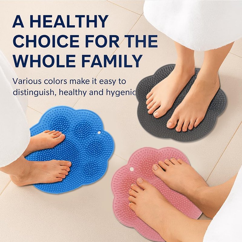 Shower Foot Scrubber Mat – Silicone Foot Brush with Non-Slip Suction Cups, Exfoliating & Massage Pad for Feet and Back Cleaning, Refreshing Shower Experience