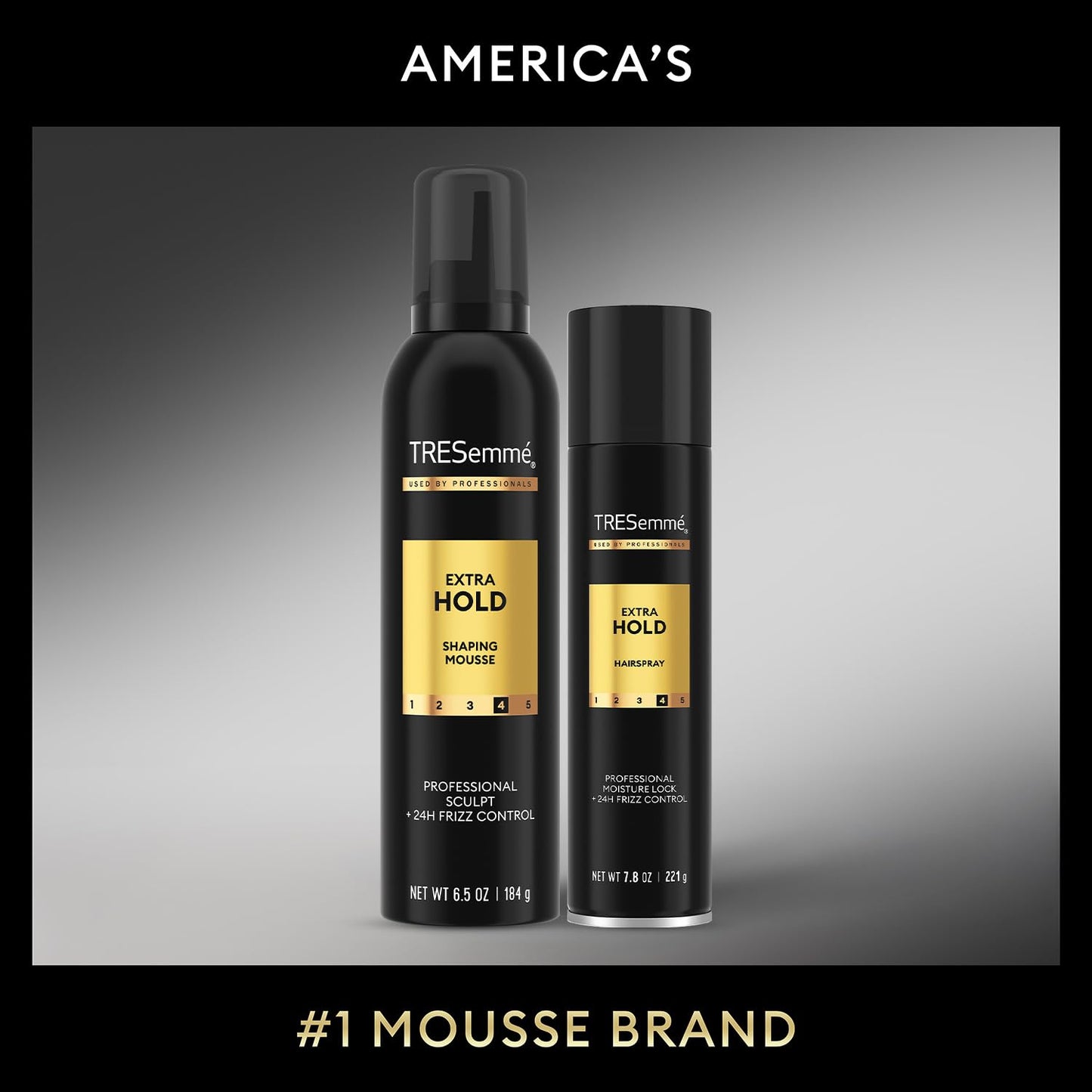 TRESemmé Extra Hold Hairspray & Shaping Mousse Bundle – 24H Touchable Hold & Volume + Frizz Control
