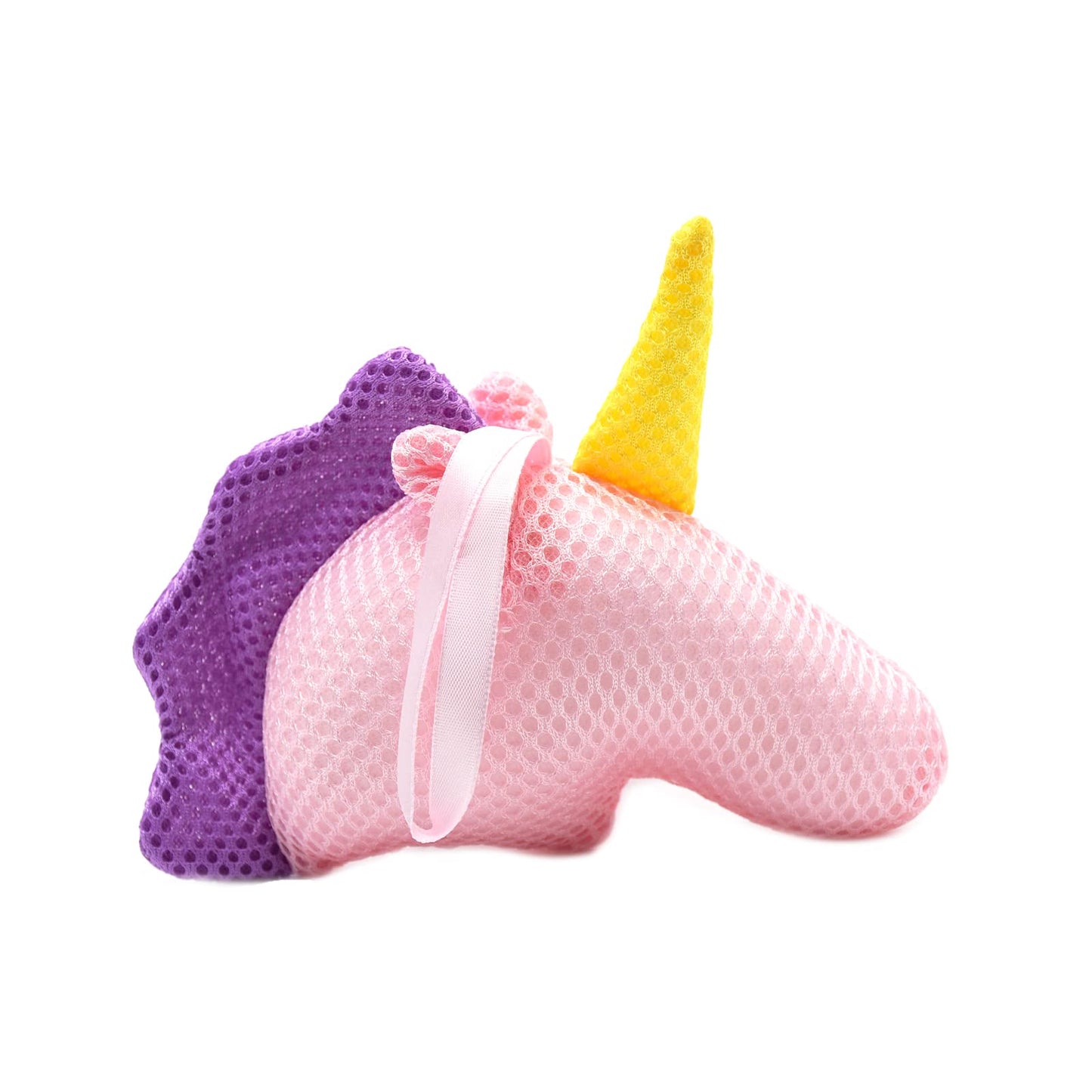 Cute Unicorn Kids Bath Loofahs Balls for Baby Girls Boys Mesh Shower Ball Pouf Exfoliating Bath Sponge Body Cleaner Bath Accessories (Pink Unicorn)