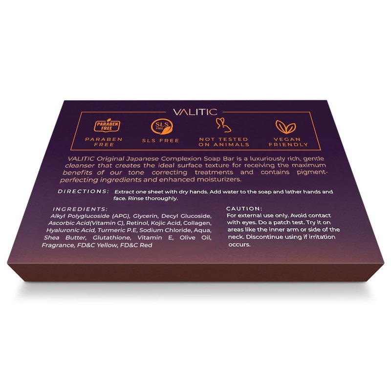 VALITIC Turmeric Kojic Acid Cleansing Soap Melting Sheets - Dark Spot Corrector Paper Soap - 100 Travel Size Facial Exfoliating Sheets With Vitamin C, Retinol, Collagen - 2 Pack